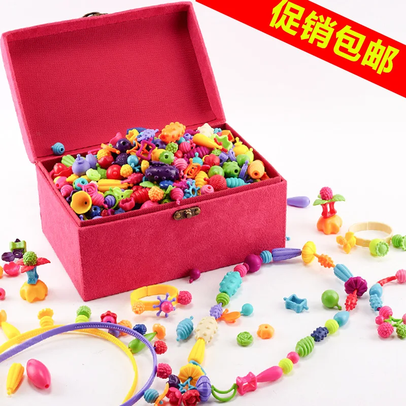 

Hand-made DIY Pop Beaded Bracelet Bracelets Necklace Gift Box Children's Day Gift Douyin Heat-