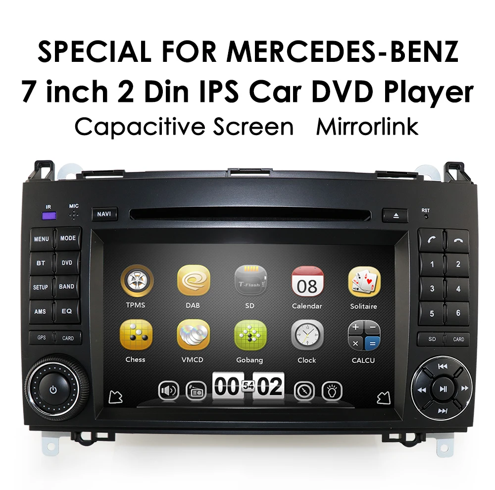 Excellent 2 Din 7 Inch Car DVD Player For Mercedes/Benz/Sprinter/W209/W169/Viano/Vito/B200 DAB BT GPS Navigation Radio RDS BT Mirrorlink 0