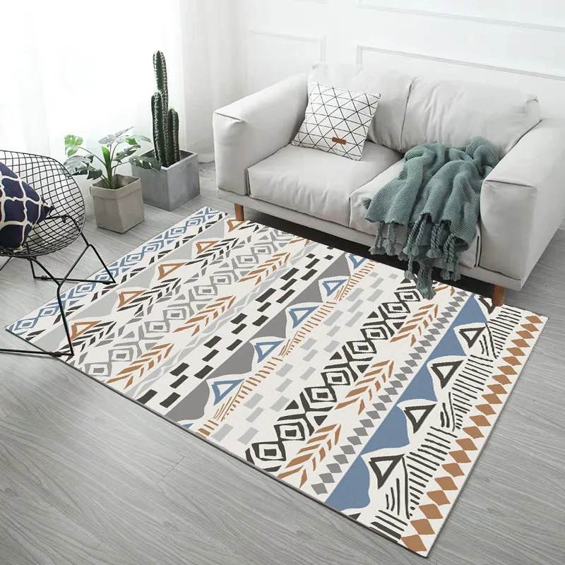 

Modern Minimalist Nordic Style Rectangular Printed Carpet Floor Mats for Children Crawling Coffee Table Living Room Carpets