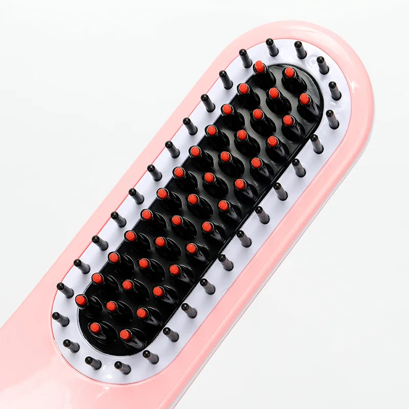 Hair Straightener Brush USB Wireless Charging Auto Hair Dryer Brush Portable Mini Ceramic Anion Com