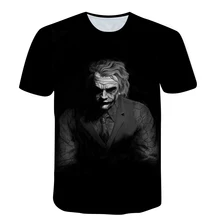 Camiseta de manga corta con estampado 3D de Joker para hombre, ropa informal a la moda, sudadera de diario, primavera y verano, novedad