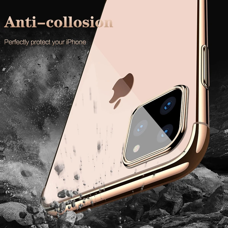 Arvin чехол для iPhone 11 6," дюймов роскошный позолоченный мягкий, с бесцветным прозрачным чехол для телефона для iPhone 11 Pro Max чехол для телефона чехол s