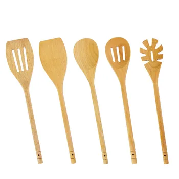 

5pcs Natural Beech Wood Kitchenware Sets Spatula Cooking Spoon Shovel Server Slotted Turner Baking Kitchen Utensil Accessories