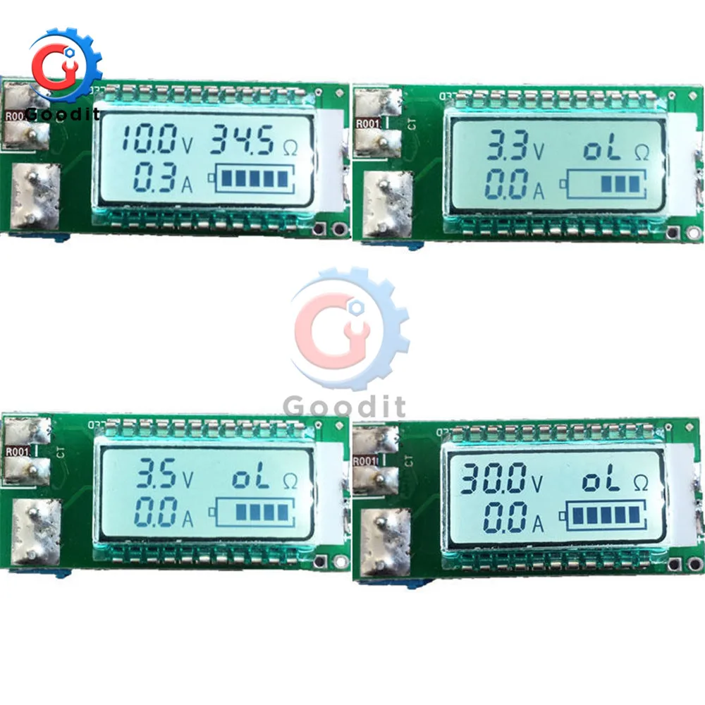 18650 26650 цифровой светодиодный Литий-ионный тестер-Измеритель для аккумулятора задний светильник напряжение/Емкость/ток/сопротивление нагрузки модуль тестер