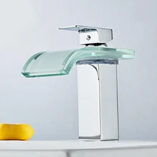 

New Four-sided Basin Faucet Wide Mouth Waterfall Faucet Bathroom Basin Hot and Cold Faucet