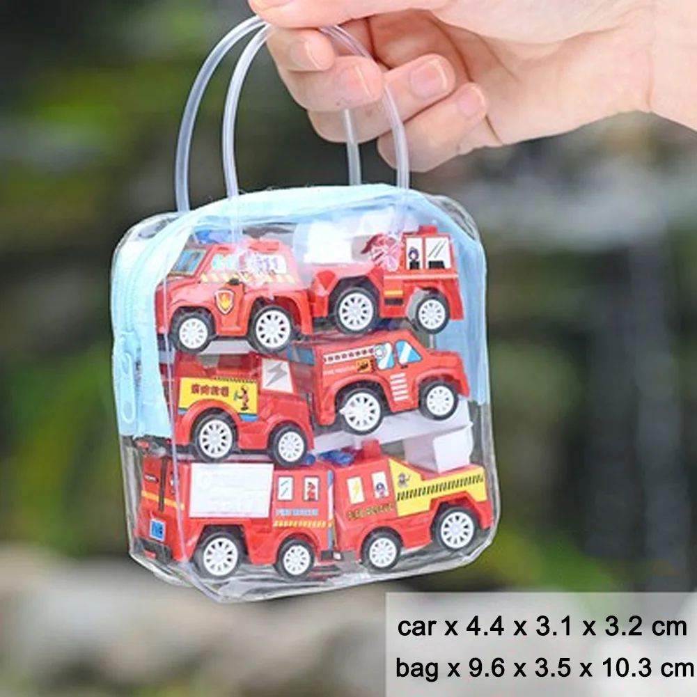 6pcs/bag Gift Push Portable Trailer Inertia Vehicles Model Mini Truck Children Education Boy Simulate Car Kids Plastic Toy Set |