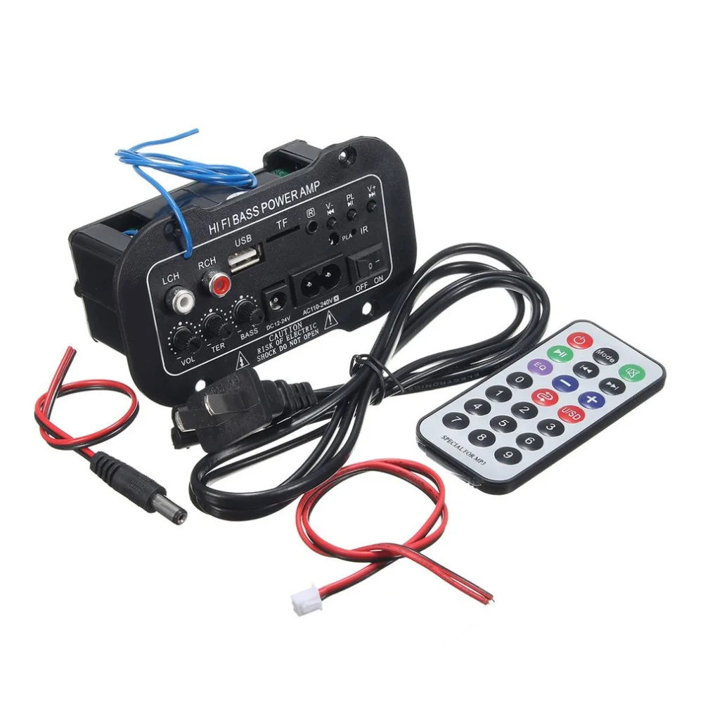 

220V Car Bluetooth Amplifier Hi-Fi Bass Power Amplifier Board for Auto Cars Audio TF Player USB Small Distortion Subwoofer