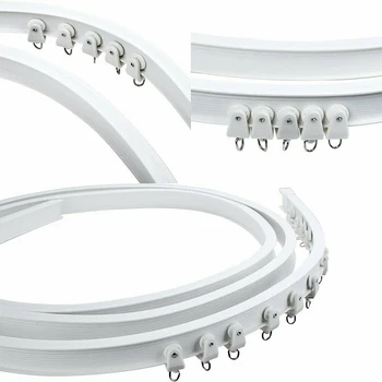 

'The Best' 2/2.5/3/4/5/6M Flexible Cuttable Bendable Curtain Track Rail for Straight Bay Window 889
