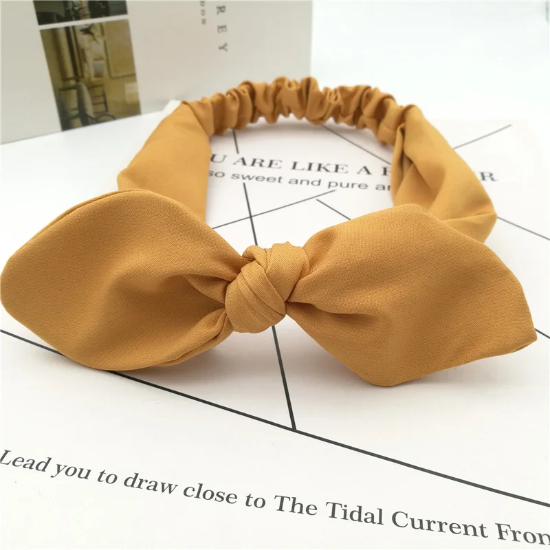 LOVINGSHA сплошной дизайн волос галстук милые дамы повязки для женщин лук держатель волос аксессуары для волос, резинки женский тюрбан ATC054