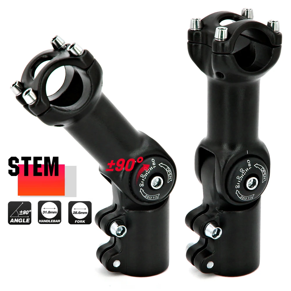 Tige De Velo Reglable De Besnin 0-90 Degres 31,8 Mm Ou 25,4 Mm 60 Mm Ou 90 Mm Ou 93 Mm Ou 100 Mm Tide De Mtb Reglable Black Ou Red Mountain Bikeb~p114556386