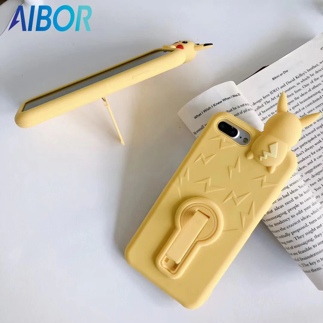 3D аниме мультфильм Пикачу милый силиконовый Невидимый Стент чехол для iPhone 11 pro X XS