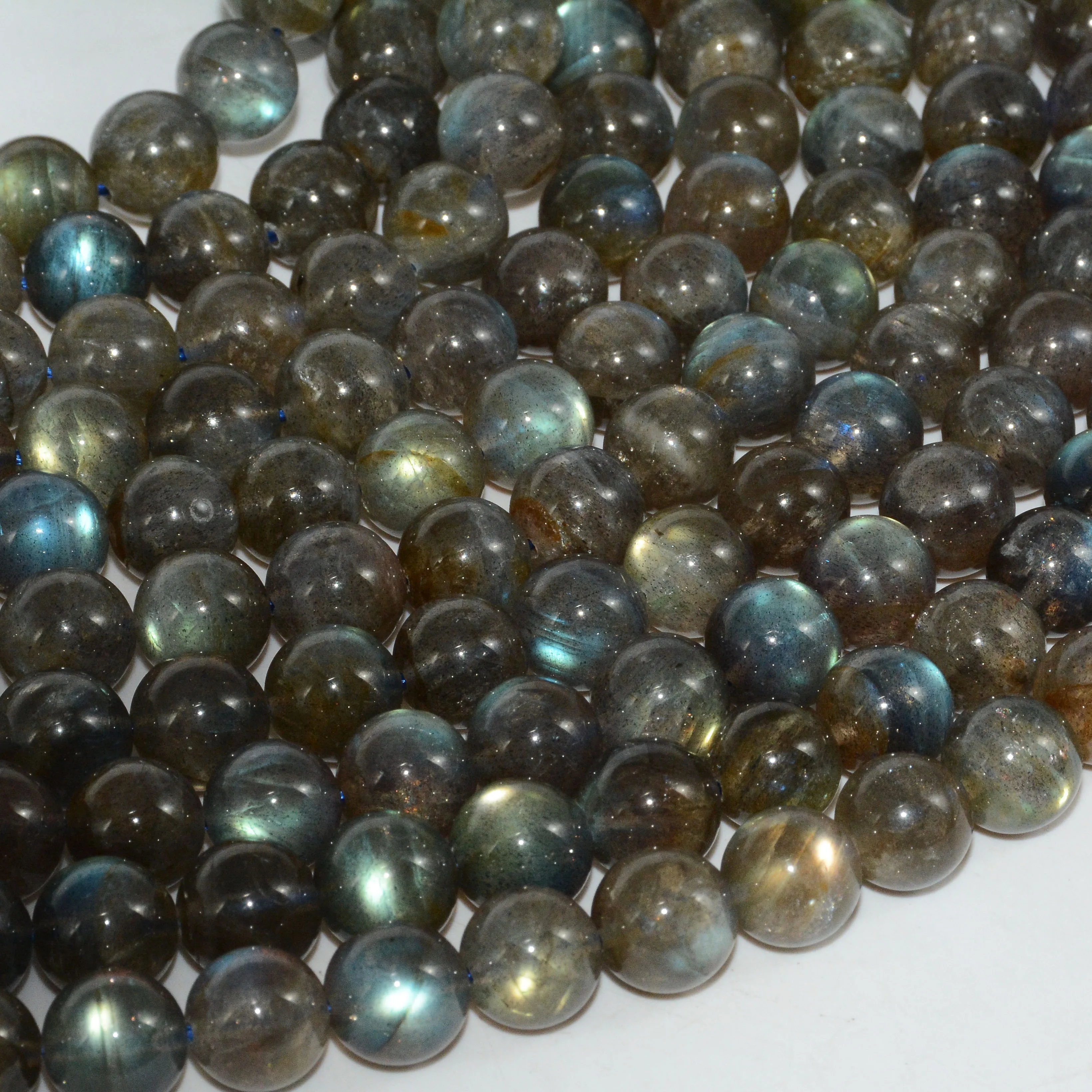 

Natural Dirty Quality Labradorite with Strong Flash Loose Round Beads 10mm