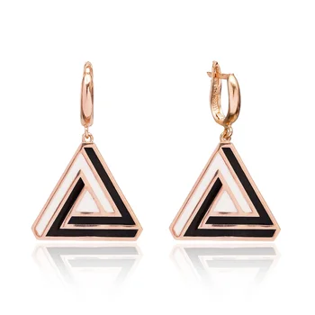 

Silver Syterling Enamel Triangle Earring Dangle Triangle Earring Handmade MINT In Turkey Jewelry