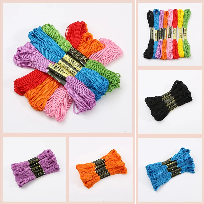 20pcs Multicolor Floss Cross Stitch Threads Cotton Sewing Skeins