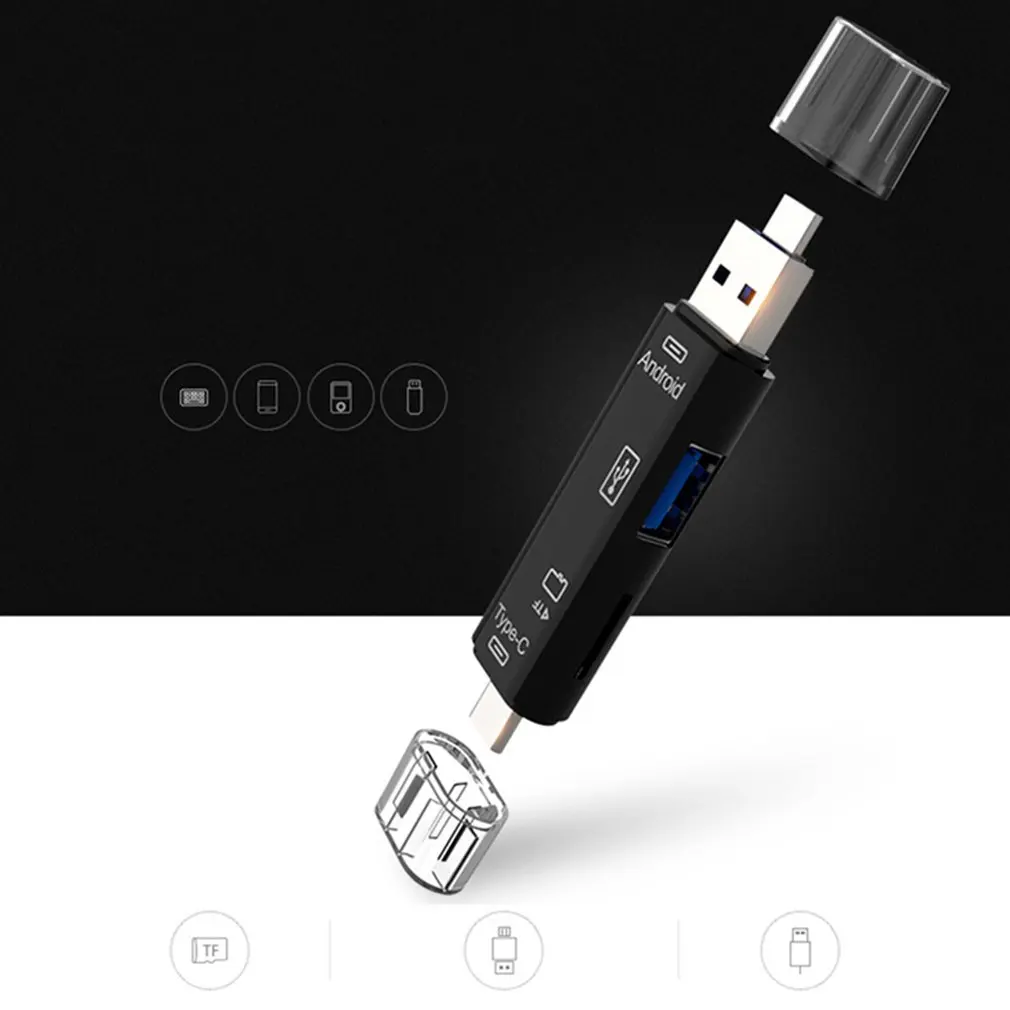 3.1Type-C 5-In-1 Mobile Phone Card Reader Dual-Use Card Reader Otg Multi-Function Card Reader Tf Card Reader