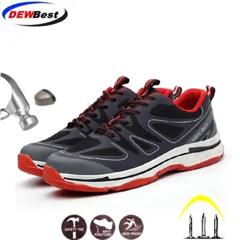 

Men's Steel Toe Work Boots Light Breathable Labor Insurance Anti-smashing Anti-puncture Safety Shoes Male Outdoor Casual Sneaker