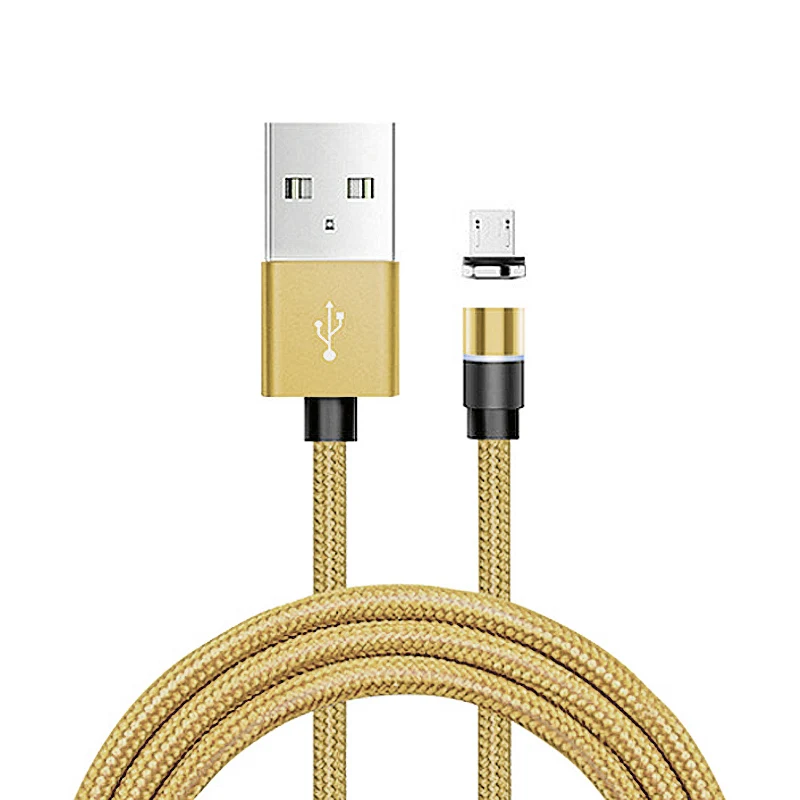 ONEVAN, магнитный usb-кабель для быстрой зарядки, кабель USB type C, Магнитный зарядный кабель Micro usb для зарядки и передачи данных, кабель USB для мобильного телефона - Цвет: Gold Micro Cable