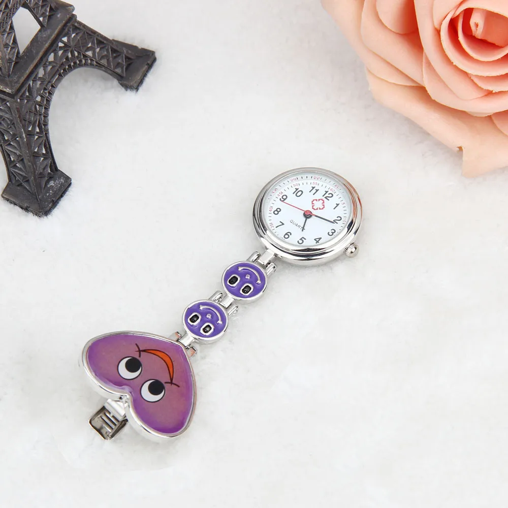 Pocket Watches Silicone Nurse Heart Shape Watch Brooch Tunic Fob With Free Battery Doctor Medical reloj de bolsillo Q | Наручные часы