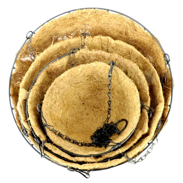 1Db Fém Függő Ültető Kosár Kókuszdió -Bélelés 8 10 12 14 Hüvelykes Kerek Huzalállvány, Amely Alkalmas Tornác Család Erkélyre - Image 3