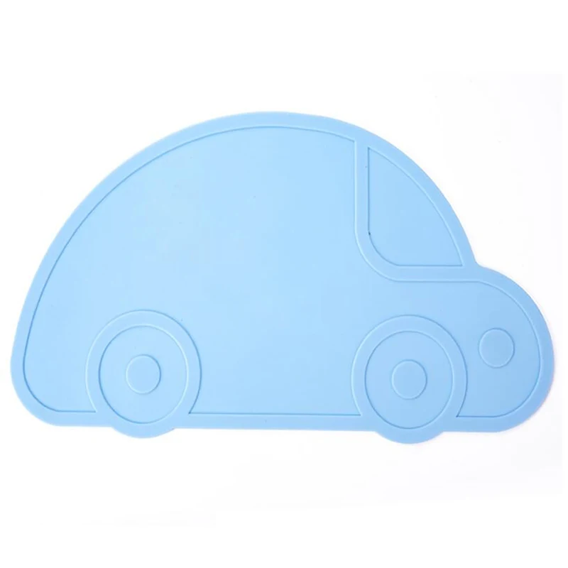 1Pcs Elephant Shape Placemat Kids Plate Mat Food Grade Silicone Table Pad Waterproof heat insulation Kitchen gadget - Цвет: blue