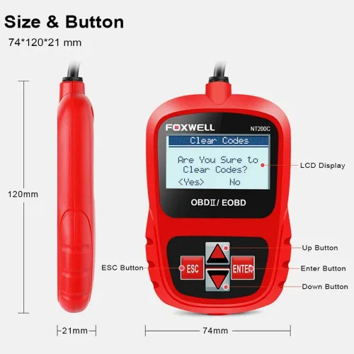 Считыватель кодов FOXWELL NT200C OBDII/EOBD