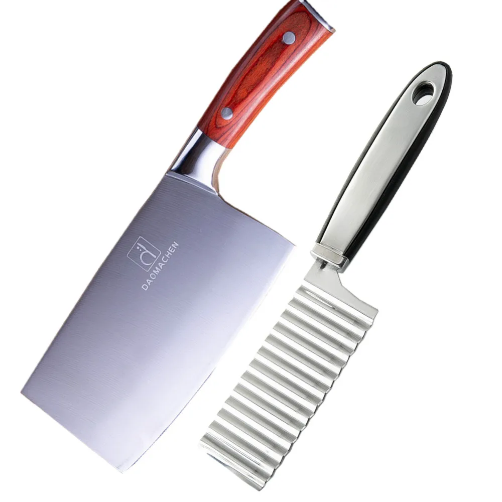 DAOMACHEN кухонный мясницкий нож из нержавеющей стали Профессиональный рубящий Нож китайский нож кухонный нож - Цвет: 2pcs
