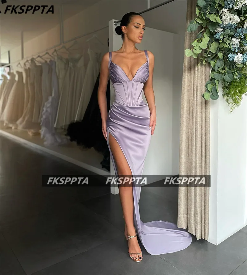 pink prom dress Turquoise Mermaid Sexy 2021 Prom Dresses Sweetheart Backless Pleats Silk Satin Long Party Gowns Plus Size Women Dress silver prom dresses Prom Dresses