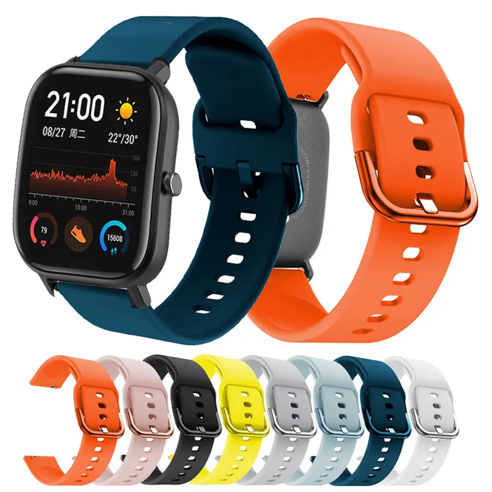 

For Huami Amazfit GTS/GTR 42MM Printing Silicone Watchband for Samsung Galaxy Watch Active/active 2 40mm Bracelet strap 20MM NEW