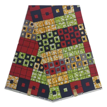 

cotton wax design 100% frican Fabric Wax 6yards High Quality French Nigerian Material fabrics clothing Fabrics Wedding dress