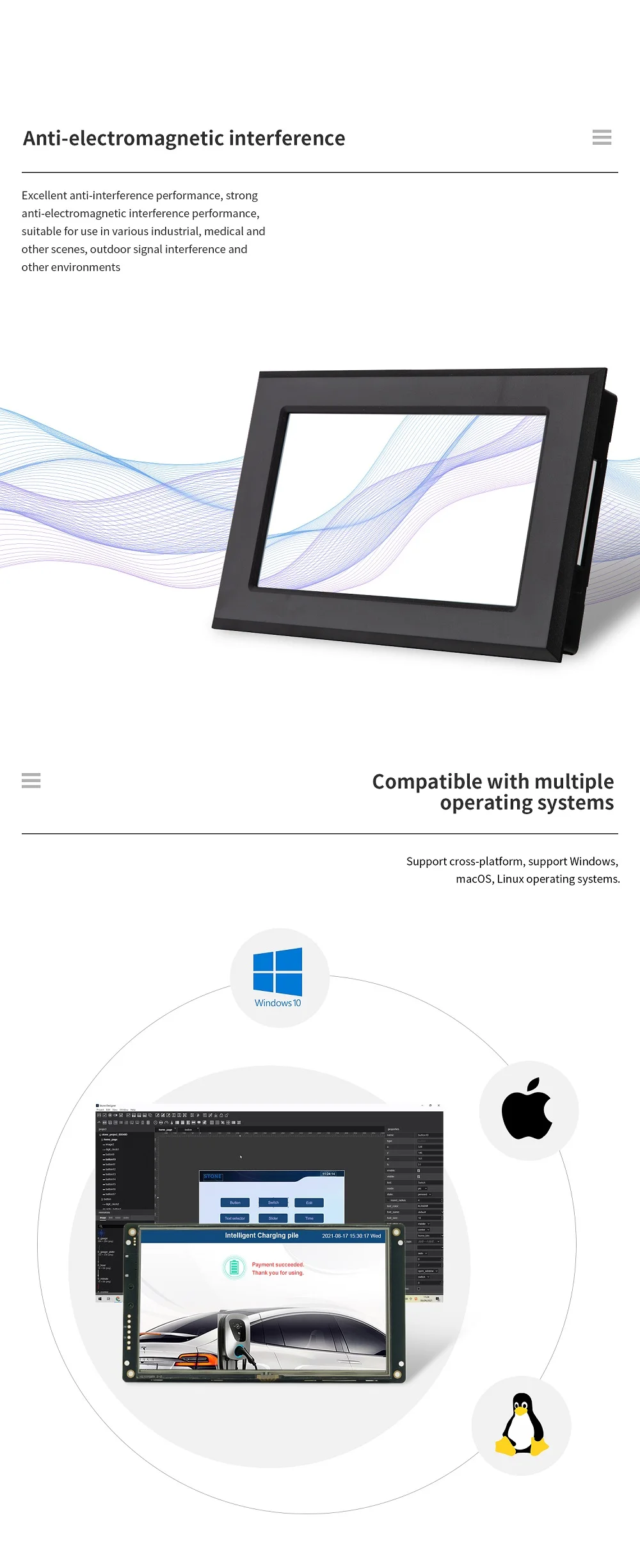 7 Inch HMI NEW Serial LCD Display Module with Program + Touch Screen for Equipment Control Panel STWA070WT-01
