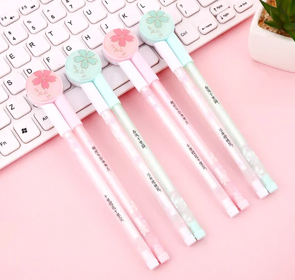 Wholesale Gel Pen Creative Cherry Blossom Penalty Neutral Pen 0.5mm Students Stationery Writing Tool Office Supplies GP578