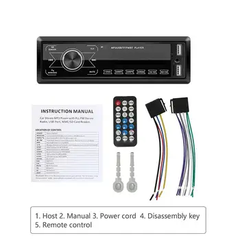 Bluetooth Autoradio カーステレオラジオ FM Aux 入力レシーバ 12 12v ダッシュ 1 din 車 MP3 マルチメディアプレーヤー