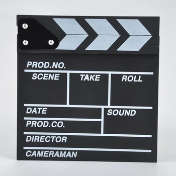 

Black Clapper Director Dry Erase TV Film Movie Clapper Board Slate Video Acrylic Clapboard with Color Sticks Handmade Cut Prop