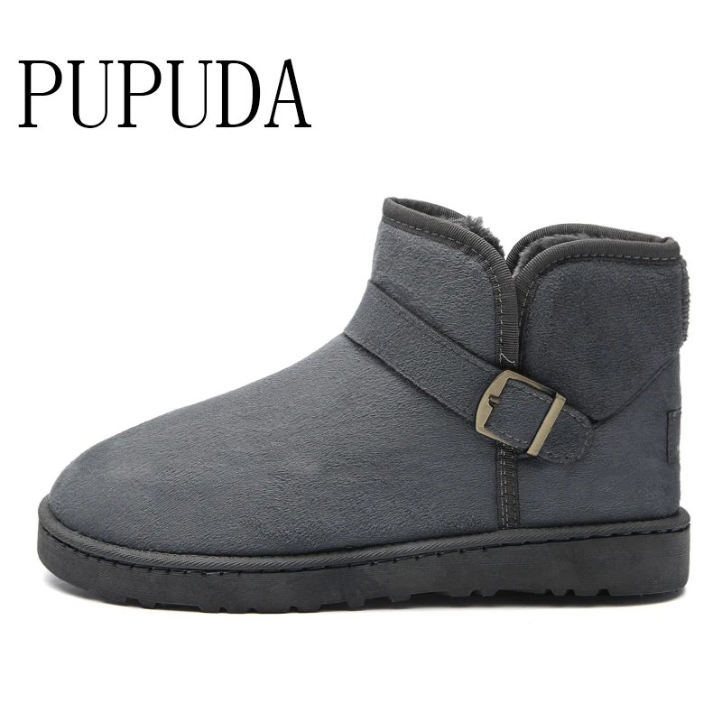 Ceny PUPUDA zima śnieg buty mężczyźni moda trend wygodne na świeżym powietrzu klasyczny Bawełniane buty slip on para buty buty w stylu casual duży rozmiar