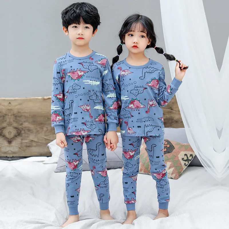 Пижамы с единорогом для девочек; хлопковая детская пижама с длинными рукавами; одежда для сна для мальчиков; комплекты одежды для детей; пижамы; детская одежда для сна; одежда для От 2 до 9 лет - Цвет: S-07