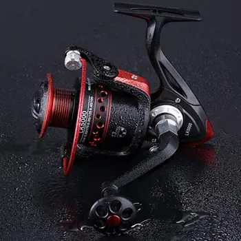 

Fishing Wheel Durable Practical Black Red Metal Plum Handle Spool Gear Seawater Trolling Reel