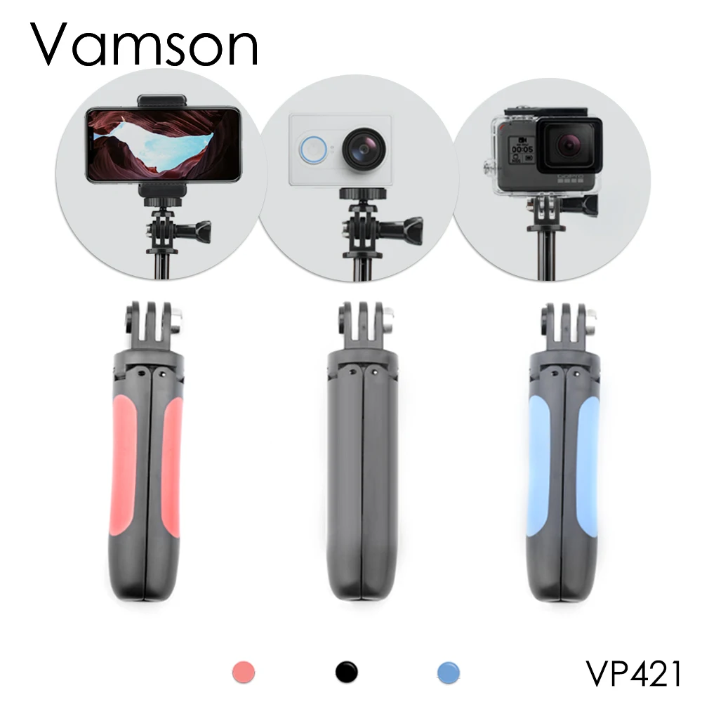 

Vamson for Gopro Hero 7 Black 6 5 Extendable Handle Tripod Pocket Pole Mini Selfie Stick for DJI OSMO Action for Xiaomi yi VP421