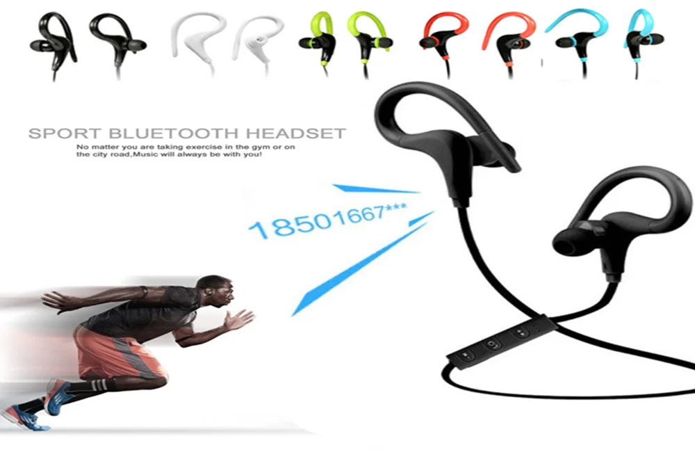 Bluetooth наушники, Спортивные Беспроводные наушники, bluetooth-гарнитура с защитой от пота, басовые наушники с микрофоном для телефона, iPhone, Xiaomi
