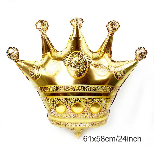 1pc medium GD crown 40 дюймов красный номер 1 шары Большая Золотая Корона принцесса счастливый день рождения вечерние украшения Дети 12 дюймов точки латексные globos - Цвет: 1pc medium GD crown