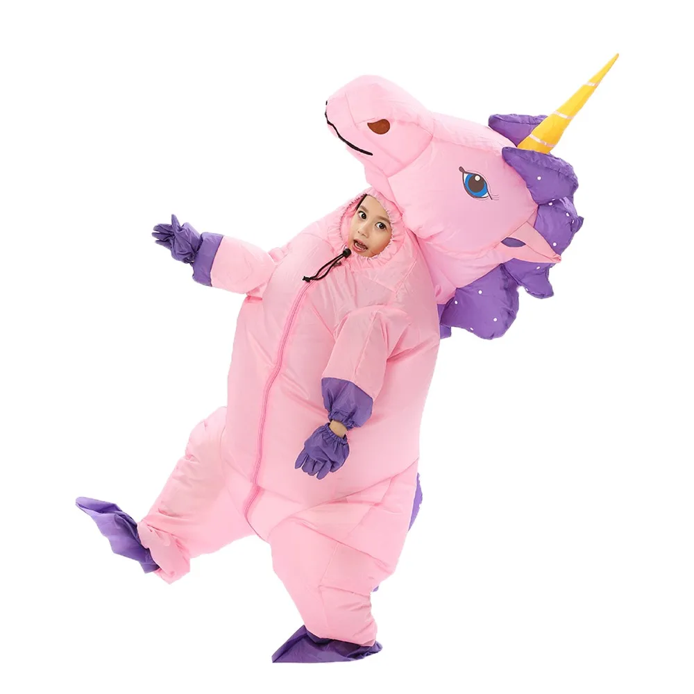 Надувные костюмы единорога для взрослых и детей карнавальный костюм Хэллоуина