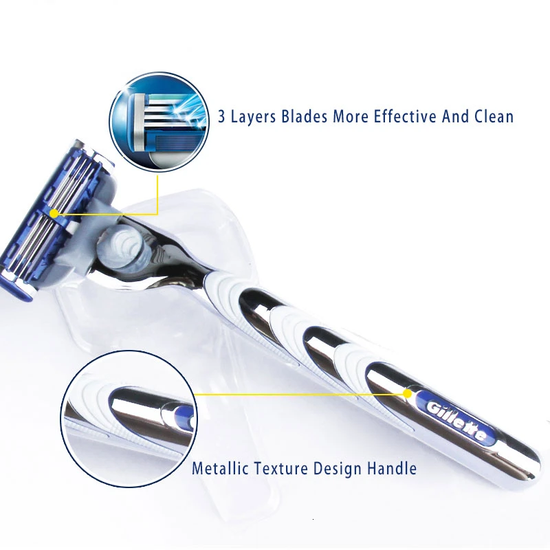 Men s Shaving Razor Original Gillette Mach 3 Turbo Safety Male Shaving Face Care Smooth Shaving 5