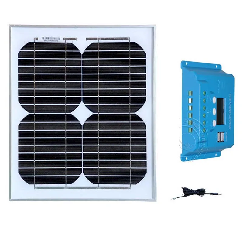 

Caravan Solar Kit Solar Panel 12v 10w 18v Solar Charge Controller 12v/24v 10A Dual USB DC Cable Camping Car Rv Led Solar Diy