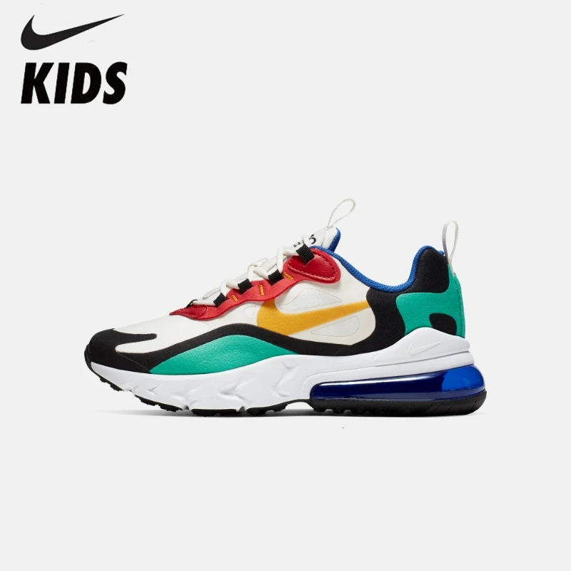 NIKE AIR MAX 270 REACT(GS) оригинальная детская обувь с воздушной подушкой Детские кроссовки удобные спортивные кроссовки# BQ0102-001 - Цвет: BQ0102-001