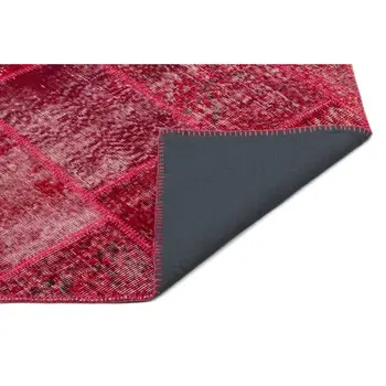 

Handmade Red Vintage Overdyed Patchwork Area Rug 162x231 Cm-5'4''X7'7''