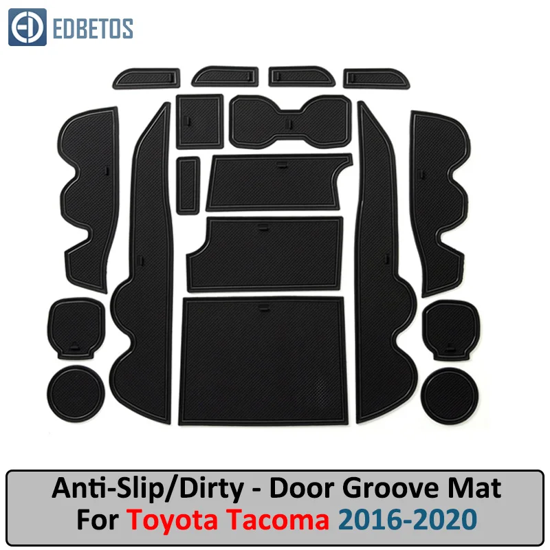 

Door Groove Mat For Toyota Tacoma 2016 2017 2018 2019 Anti-Slip Mat Gate Slot Coaster Anti-Dirty Mat Car Interiors Gel Pad Rubbe