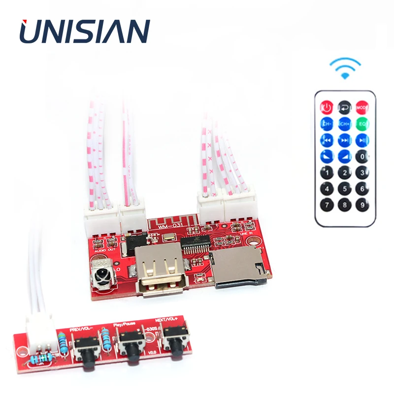 UNISIAN Bluetooth 5 0 Плата декодера USB u disk tf карта Aux вход сигнала Поддержка MP3 WMA WAV FLAC APE
