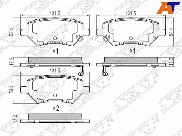 Колодки тормозные CHERY M11 07- TIGGO (T11) 05-13 SAT ST-A13-3501080 |