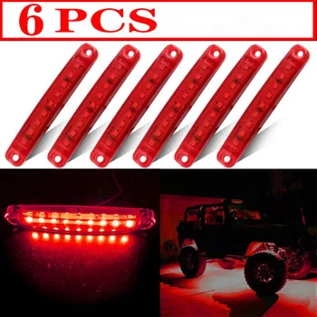 

9-LED Rock Lights Bed Under Body DC 12V PC Lens + ABS Housing 6Pcs Red