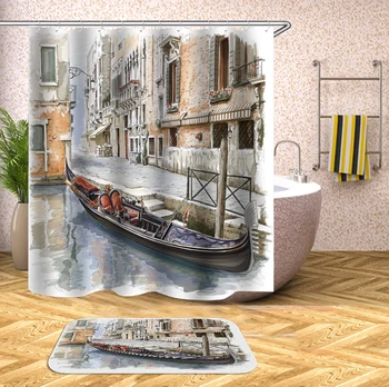 

Boat New Colorful Eco-friendly Shell Polyester High Quality Washable Bath Decor Shower Curtains 150*180&180*180