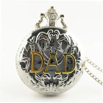 

Hollow Out DAD Vintage Antique Round Dial Quartz Pocket Watch Necklace Pendant Clock for Mens Womens Best Gifts
